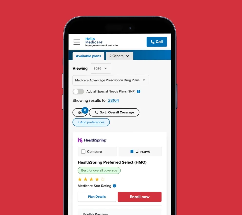HelloMedicare - Plans Page - Mobile