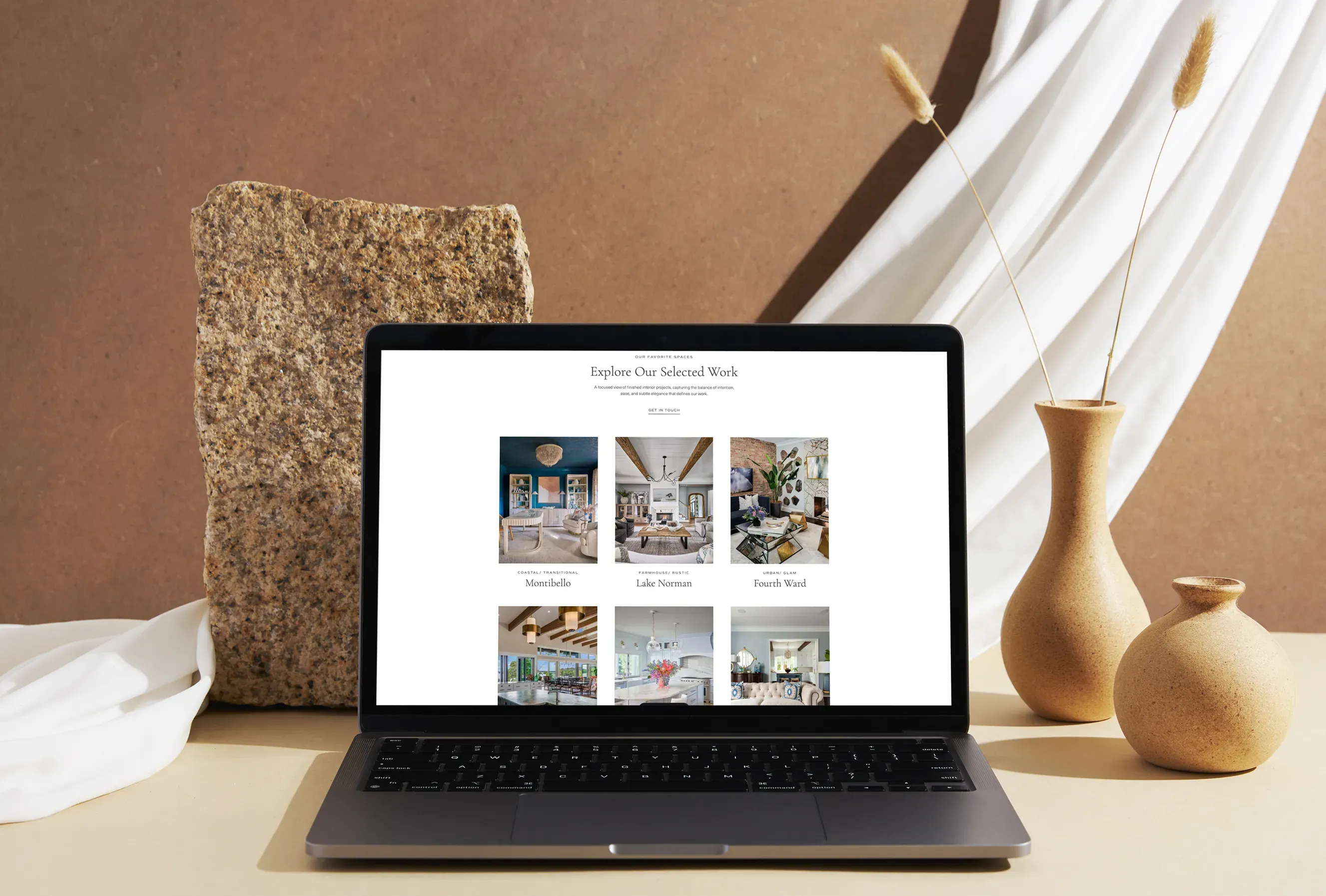 Laptop showing a custom marketing website design