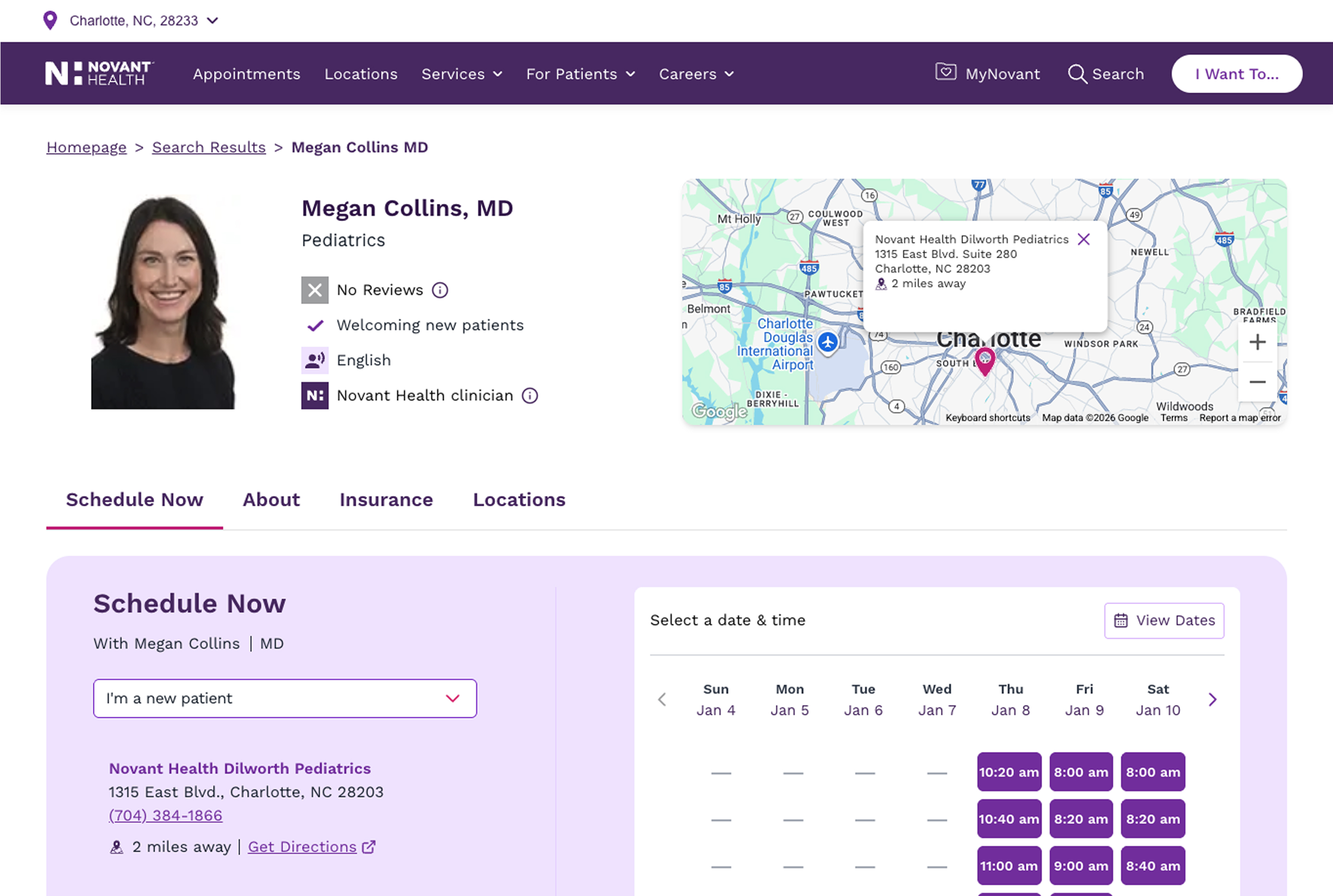 Novant Health - Laptop - Homepage